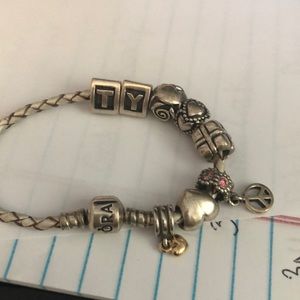 Pandora bracelet with charms